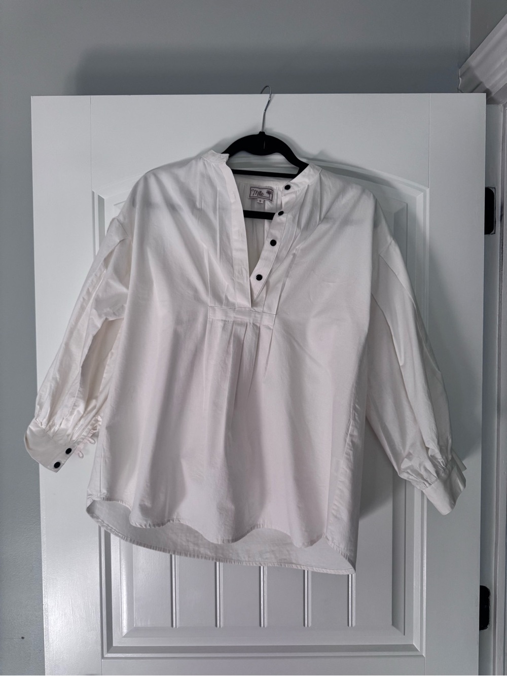 Mille Resort & Travel Cream Cotton Blouse Small